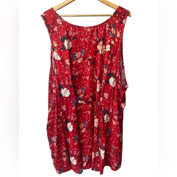 NWT Torrid Tank Sleeveless Floral Summer Red Top Size 5X - Picture 5 of 7